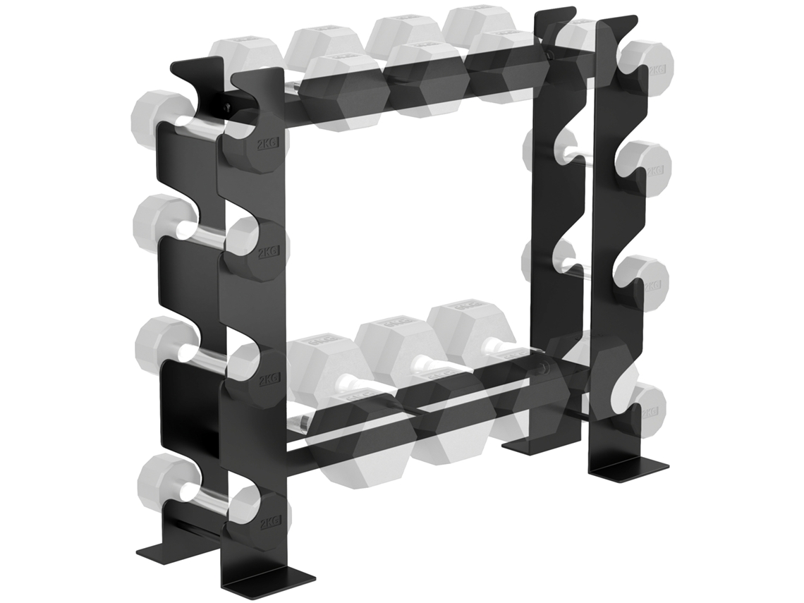 Suporte para halteres de 4 níveis em Aço, capacidade 200 kg, 70x21x55 cm S/MARCA