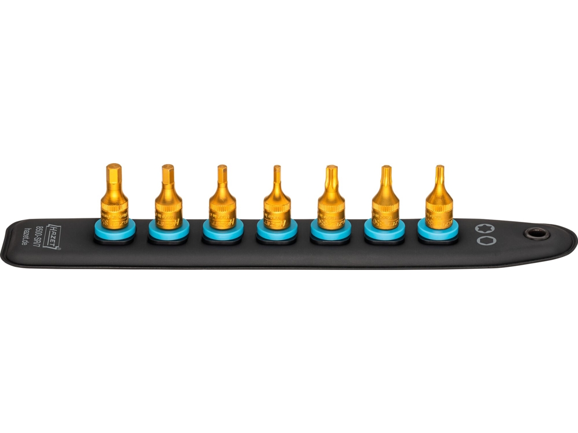 Hazet smartrail com 7 slots 8500-sr/7 quadrado oco 1/4 Polegada 6 3 mm perfil torx interno perfil hexágono interno t30 t20 t25