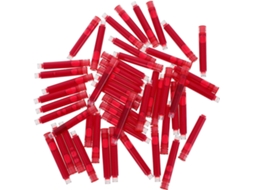 Pacote Com 100 Cartuchos De Tinta Vermelha De Plástico Para Canetas- Tinteiro, Design Ergonômico E Fácil