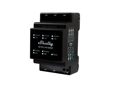Din Rail Lan Switch 5 RJ45 Ports SHELLY