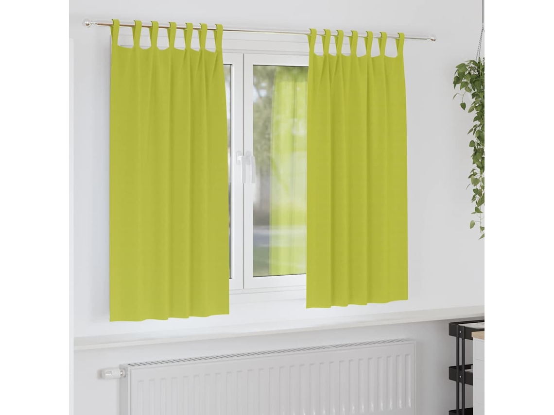 Vidaxl Cortinas Blackout Com Argolas 2 Unid. Verde 175 X 140 Cm