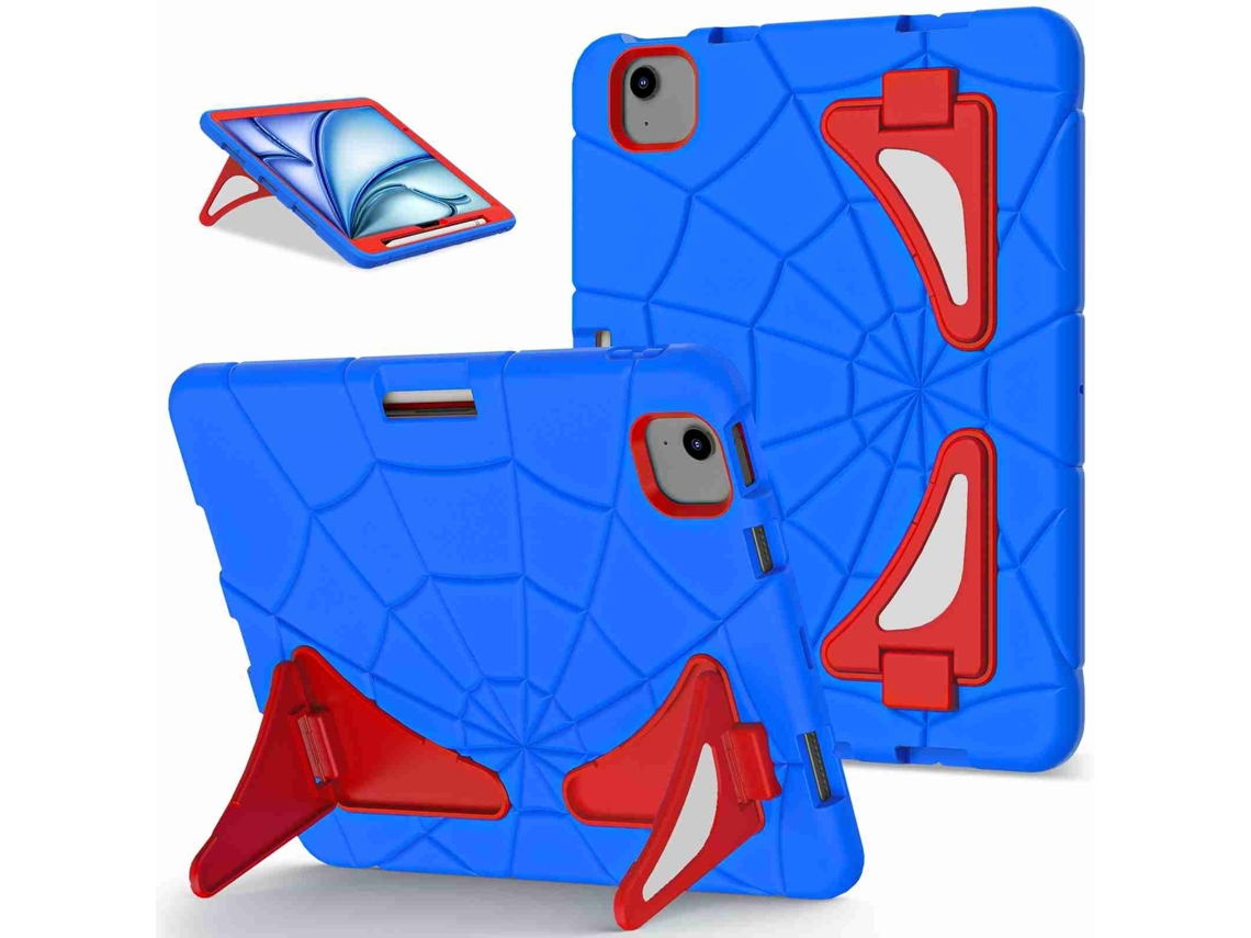 Capa Para Ipad Air 11 2024 Em Silicone E Pc Com Antichoque Vermelho Elysve