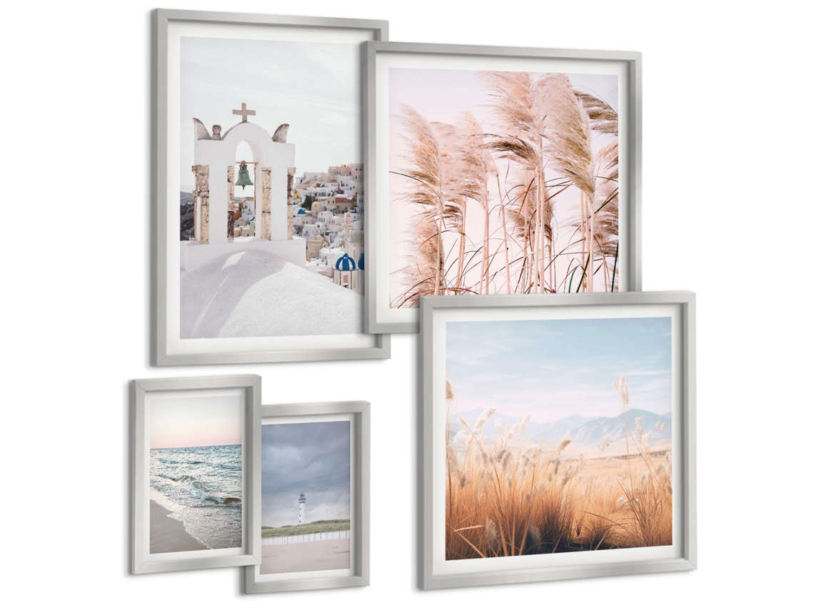 Conjunto De Pinturas Paisagens À Beira-mar Estilosas Espelharte (5 Peças)