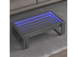 Vidaxl Mesa De Centro Luzes Led Infinity 90x53x30 Cm Cinzento Sonoma