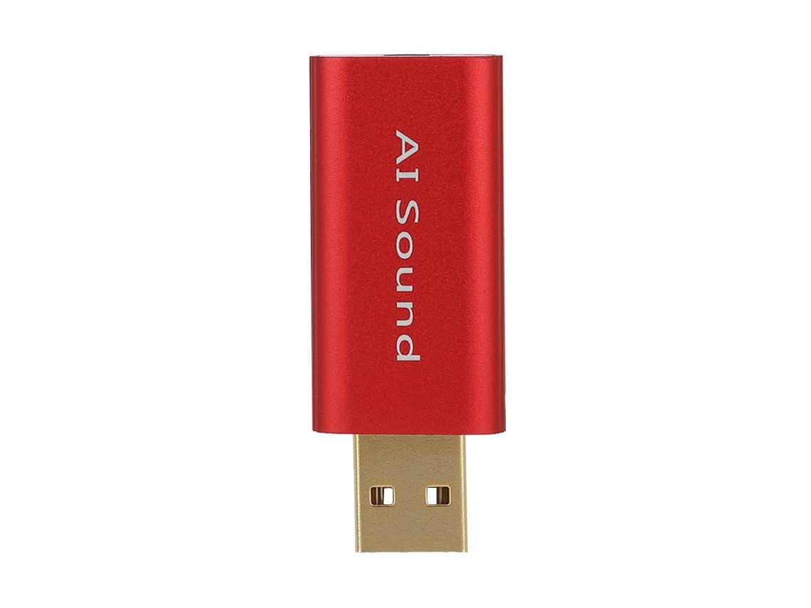 Cartão De Som Externo Usb Multilíngue Tradutor De Voz Inteligente Vermelho