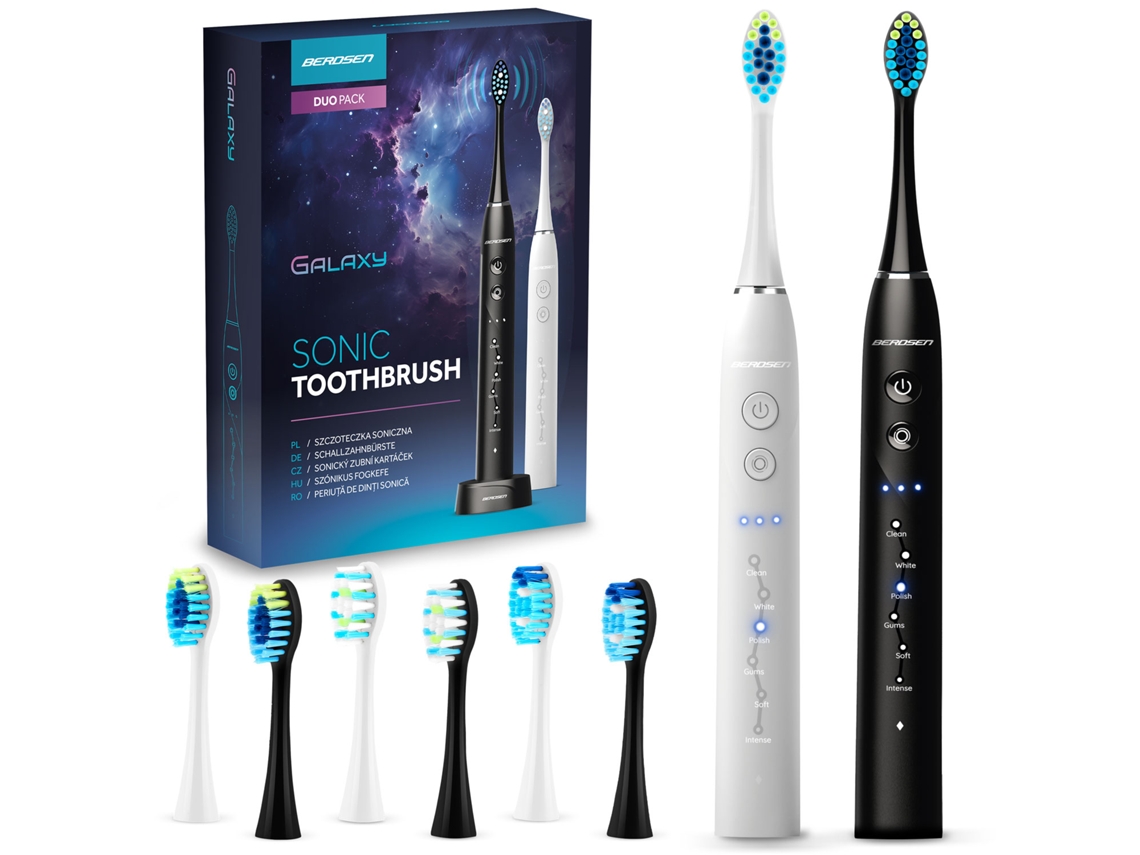 Conjunto De 2 Escovas De Dentes Sónicas Berdsen Galaxy Duo