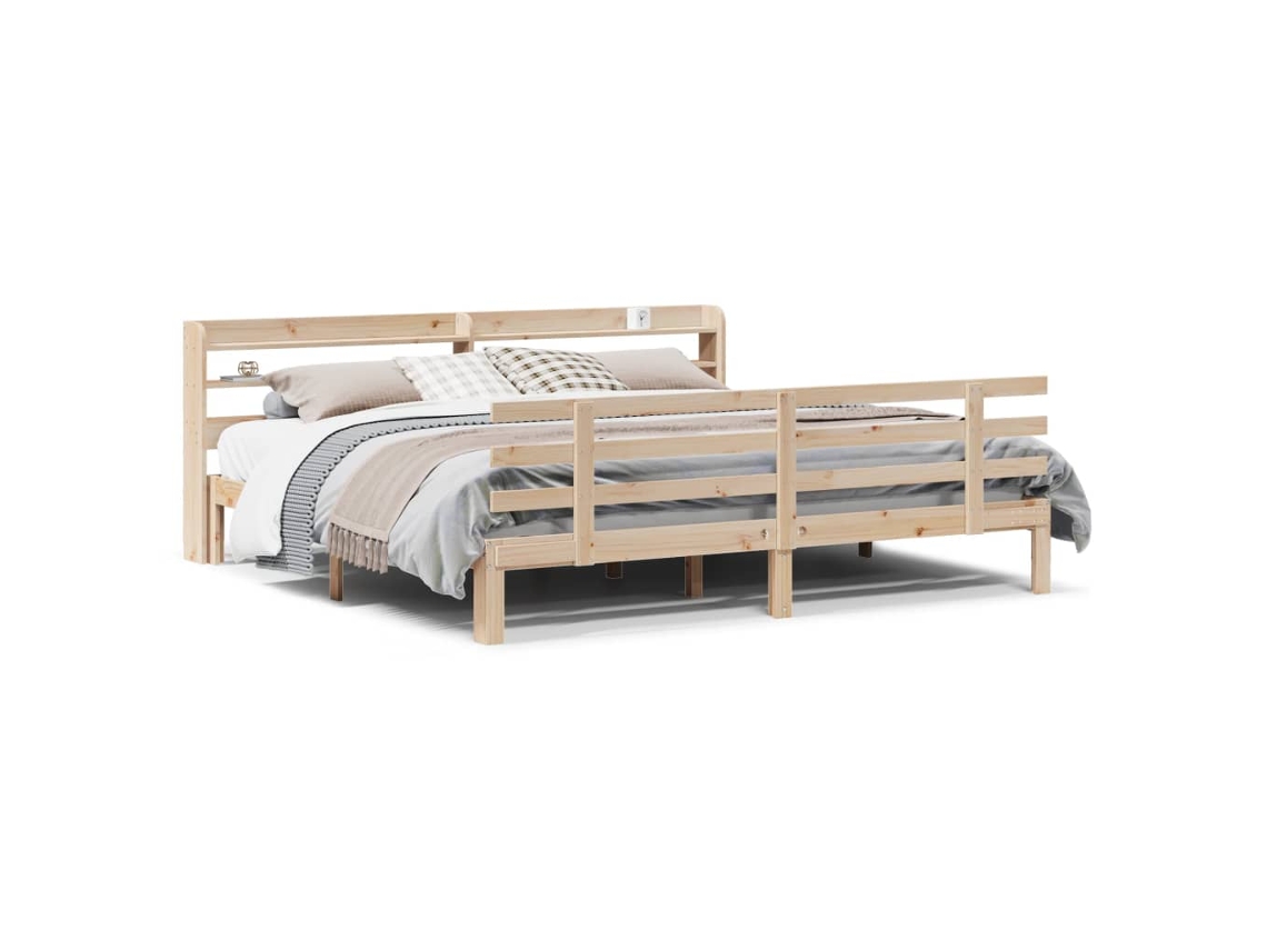 Bed Frame, Bed Frames Vidaxl Marrom Madeira (180 X 200 Cm)