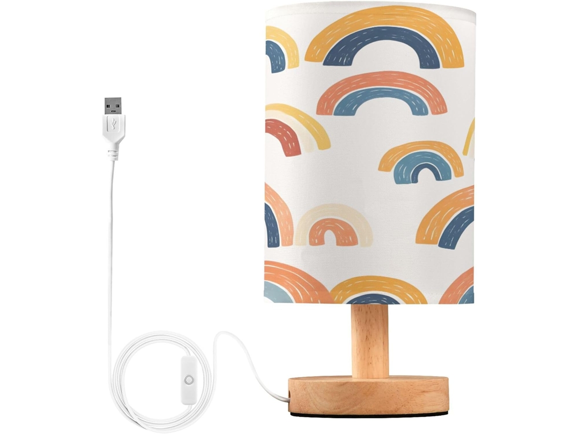 Abajur De Cabeceira Colorido Com Porta Usb, Sem Necessidade De Lâmpada, Luz Led Quente Para Quarto, Sala De Estar