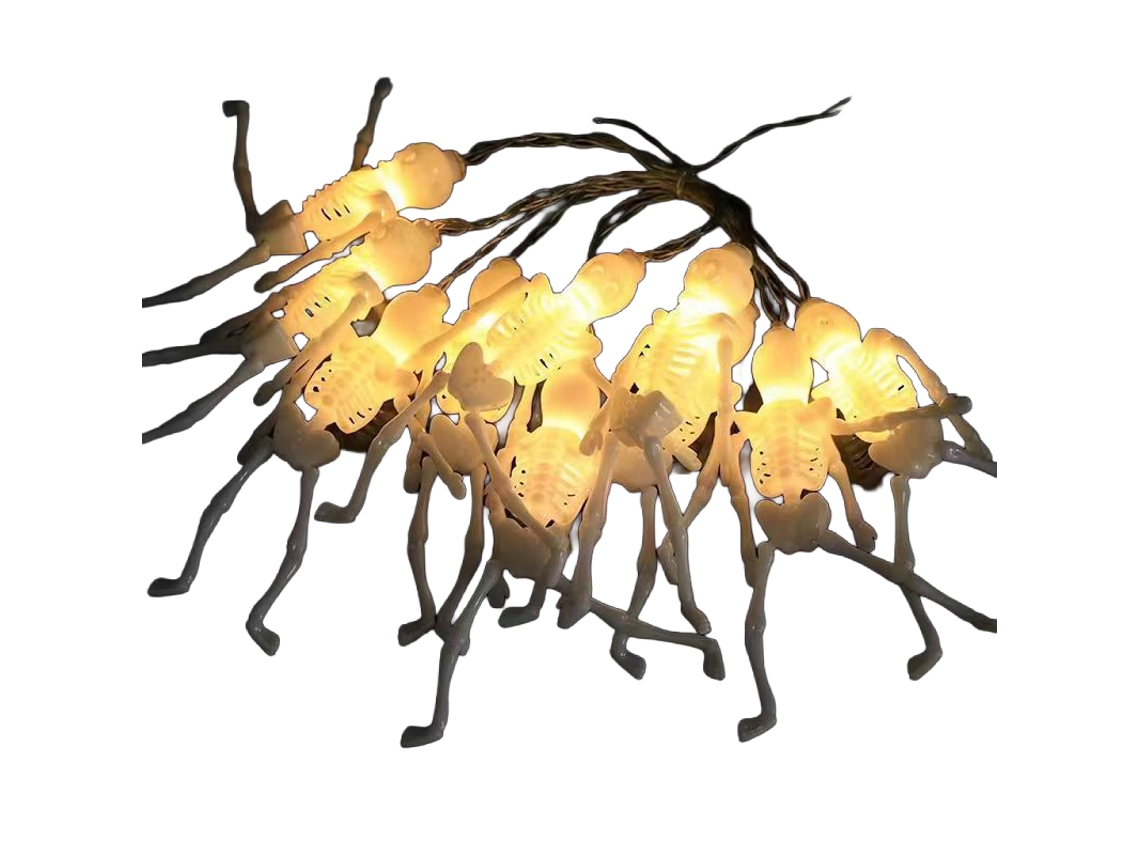 Laxiscreed Luz De Halloween Led Com Aranha, Abóboras E Esqueleto, 1,5m, Usb