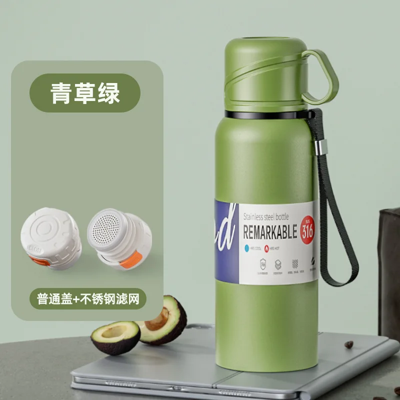 (verde 1680ml) Garrafa Térmica Portátil De Aço Inoxidável De Grande Capacidade Para Chá, Ideal Para Uso Externo
