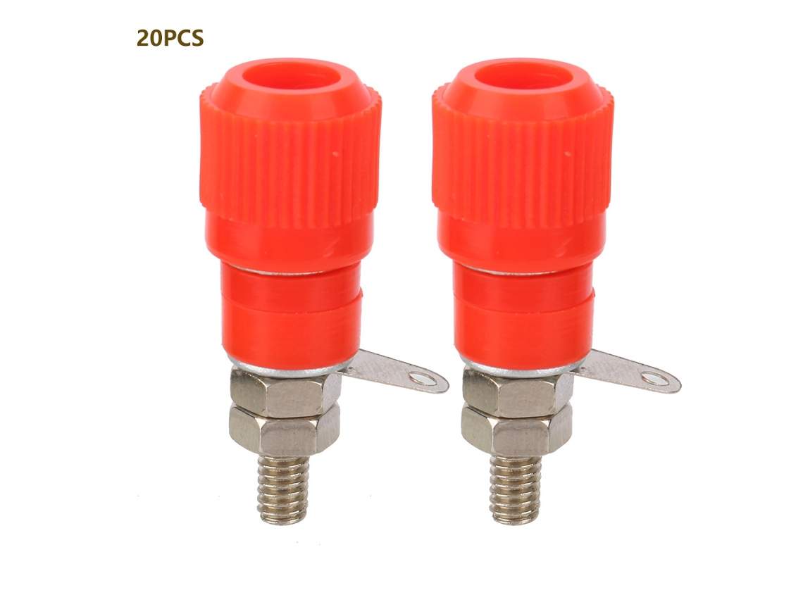 Laxiscreed Pack De 20 Plugs De Banana De Cobre Js-910b Com Terminais De 4mm Para Alto-falantes