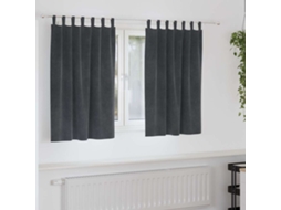 Vidaxl Cortinas Opacas 2 Unid. Cinzento-claro 140 X 140 Cm Veludo