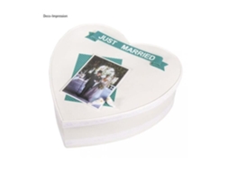 Caixa em papel machê - Rayher - Coração - 30x10 cm - Branco - Personalizável