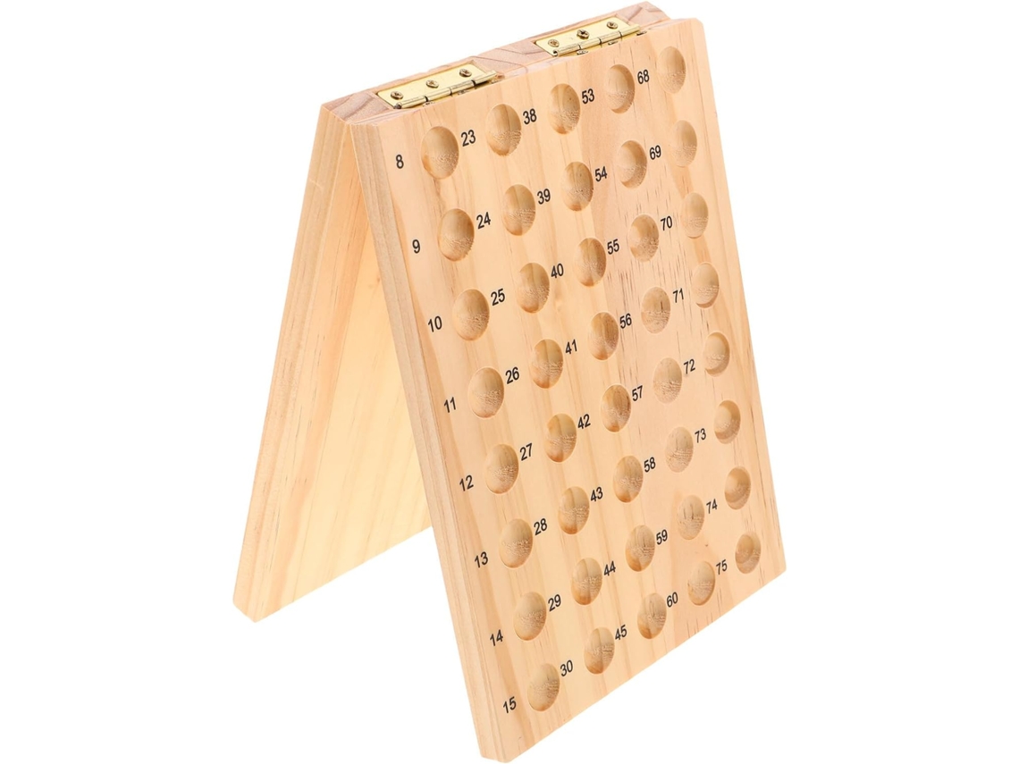 Cartela De Bingo: Bingo De Madeira Com 75 Bolas De 7/8'' - Mesa De Jogos Com Bandeja Para Festas E Noites De Festa