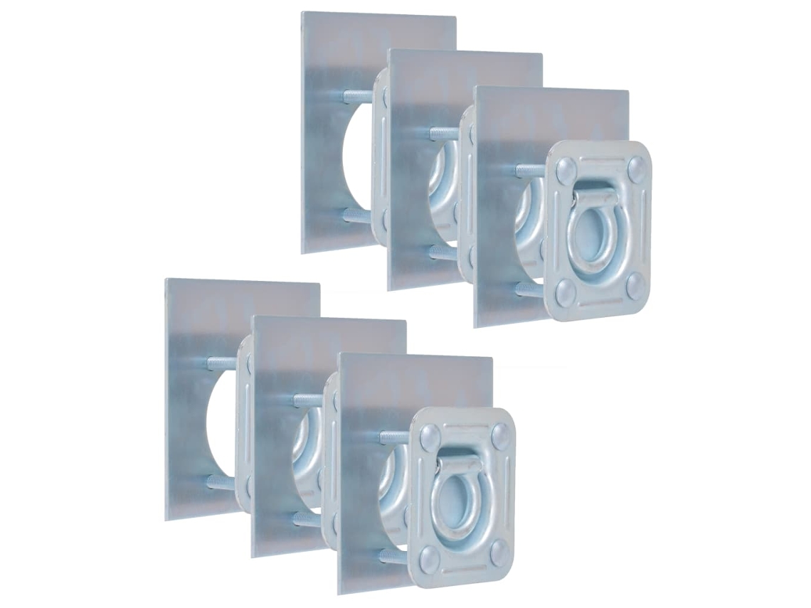 Vidaxl Anéis De Fixação Para Atrelados 6 Pcs Aço Galvanizado 2000 Kg