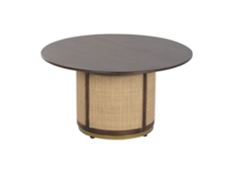 Mesa de centro em madeira de mangueira, fibra escura, 85x85x47cm ALEXANDRA HOUSE LIVING