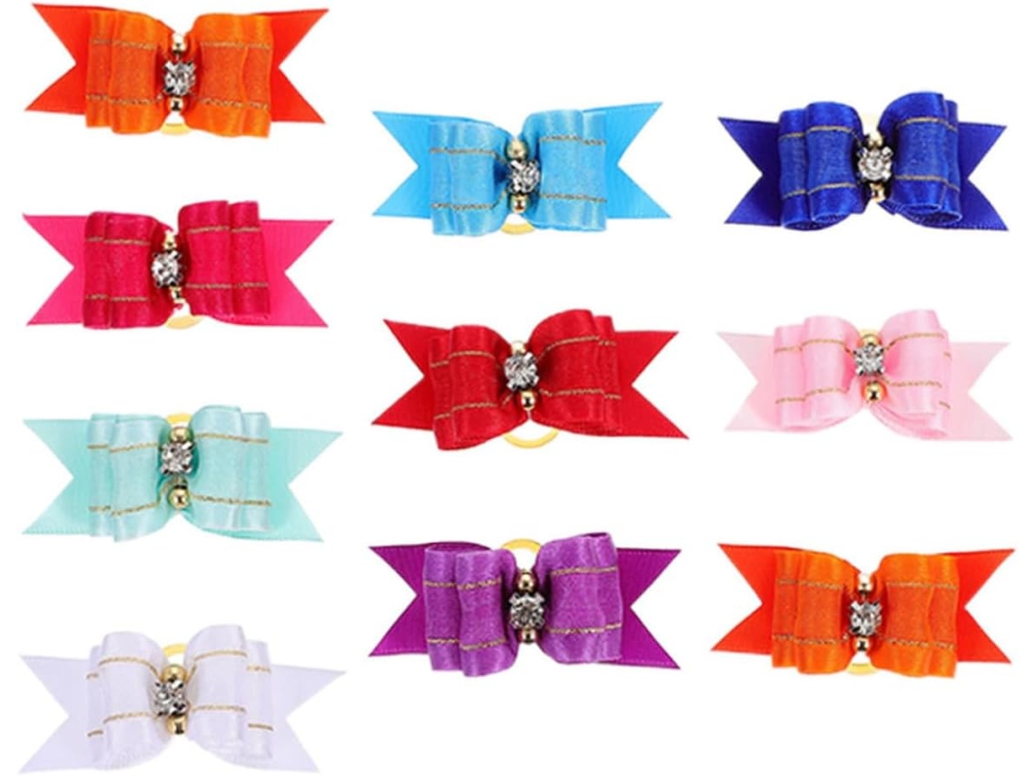 Cabilock Conjunto De 10 Laços Cabelo Halloween Cães Pequenos Com Elásticos