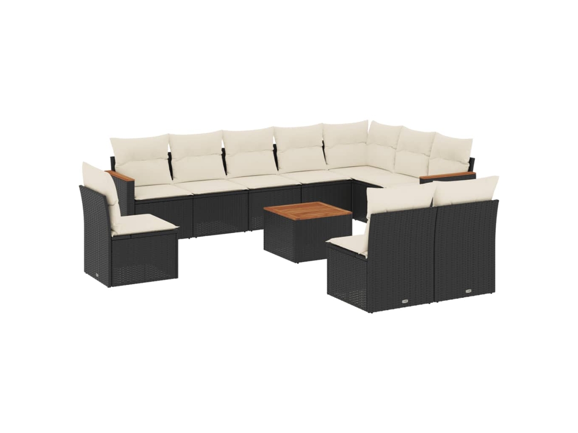 Garden Sofa Set, Garden Sofa Sets Vidaxl Preto Rattan / Vime (n/a)