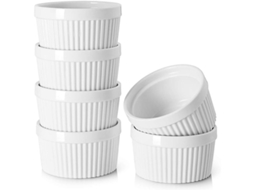 Cupules De Pudim De Porcelana Para Sobremesas, 6 Unidades, Lavável Na Máquina, Microwavable E Forno