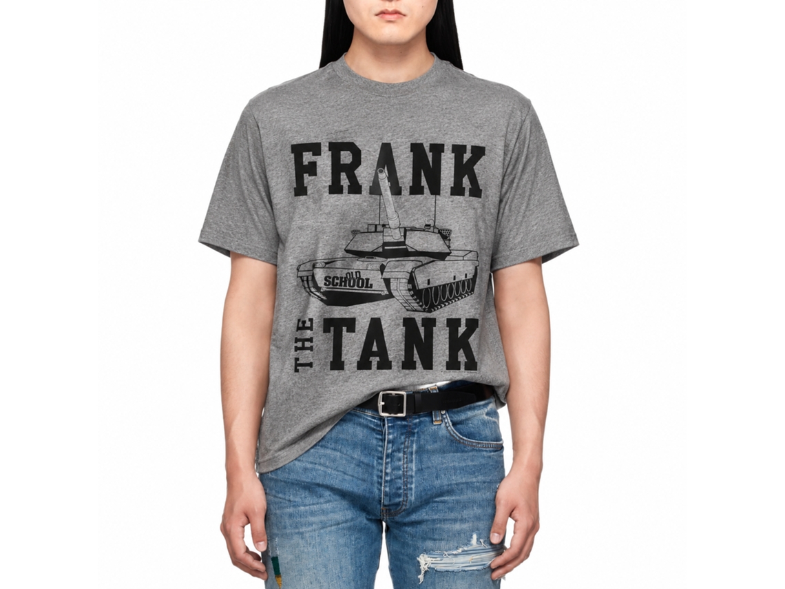 Rockinstone Old School Movie Frank The Tank Heather Graphite Adult T-shirt Size:xxxl