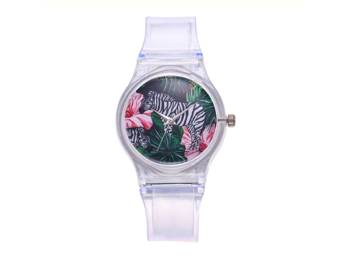 Relógio de Pulso para Menina Cute Cartoon Padrão com Pulseira de Silicone Analógico Quartzo