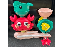 Brinquedo Giratório De Água Em Formato De Caranguejo Vermelho Para Banho Infantil Com Ventosa Dupla Funil