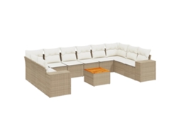 Garden Sofa Set, Garden Sofa Sets Vidaxl Bege Rattan / Vime (n/a)