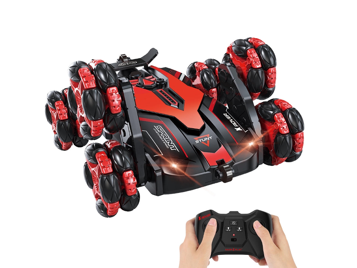 Rover, Carro De Acrobacias De 6 Rodas Com Controle Remoto, Bateria E Carregador Usb. Gear2play