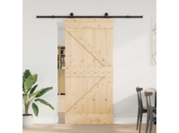 Vidaxl Porta Deslizante Narvik Natural E Preto 95 X 210 Cm (213,5 Cm)