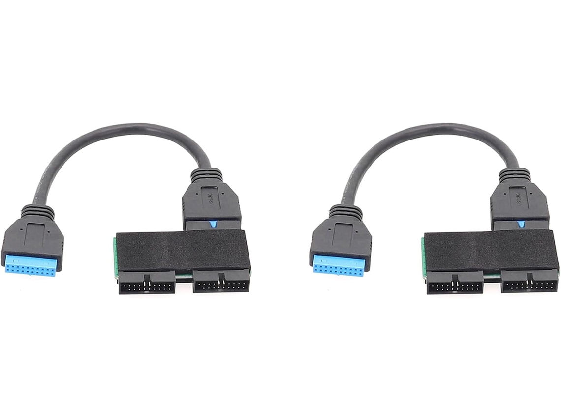 Hub Usb 3.0 De 19 Pinos Com 2 Portas E Chip, Design Modular, Cabo