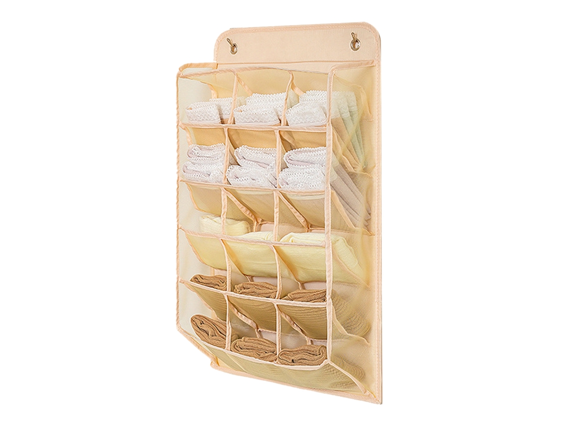 Organizador de Roupa Íntima Hanging para Armário com 15 Bolsos Malha Oxford