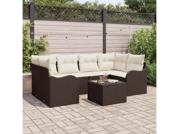 Vidaxl Conjunto De Sofá De Jardim Castanho 55 X 55 X 37 Cm Vime Pe