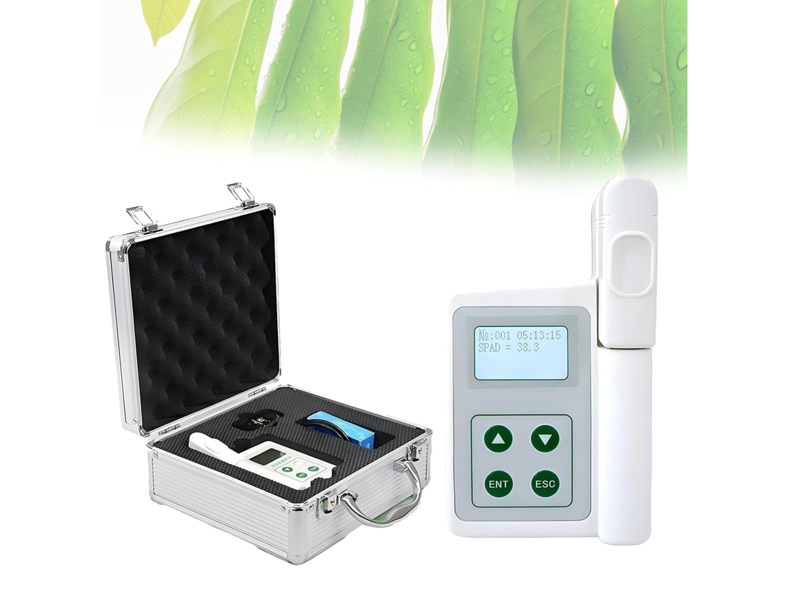 Medidor De Clorofila Spad Recarregável Para Teste Nutrientes Em Plantas, Com Medição Temperatura Foliar E