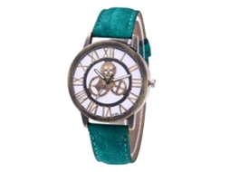 Reloj De Pulsera Unisex Zhoulianfa Casual Con Correa De Denim Verde Analógico