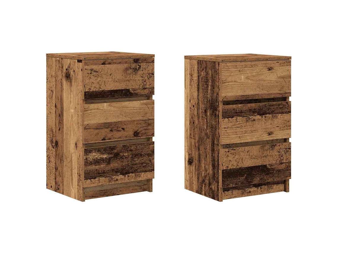 Bedside Cabinet, Bedside Cabinets Vidaxl Marrom Madeira Processada (n/a)