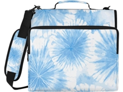 Pasta Organizadora De 3 Argolas Com Estampa Tie Dye, 3, 8cm 1, 5 Polegadas, Com Alça E De Ombro Removível, Grande