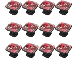 Puxadores E Maçanetas Quadradas Para Armários De Cozinha, Conjunto De 12 Peças, Com Estampa Floral De Borboleta E Rosa