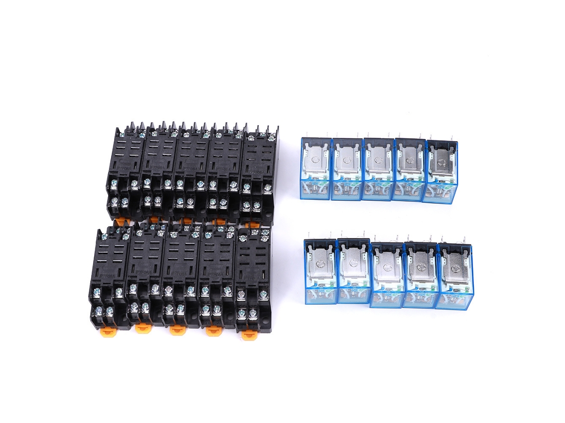 Conjunto De Base De Relé De 8 Pinos Ly2nj 10pcs Componente Eletrônico Dc 24v Alta Qualidade