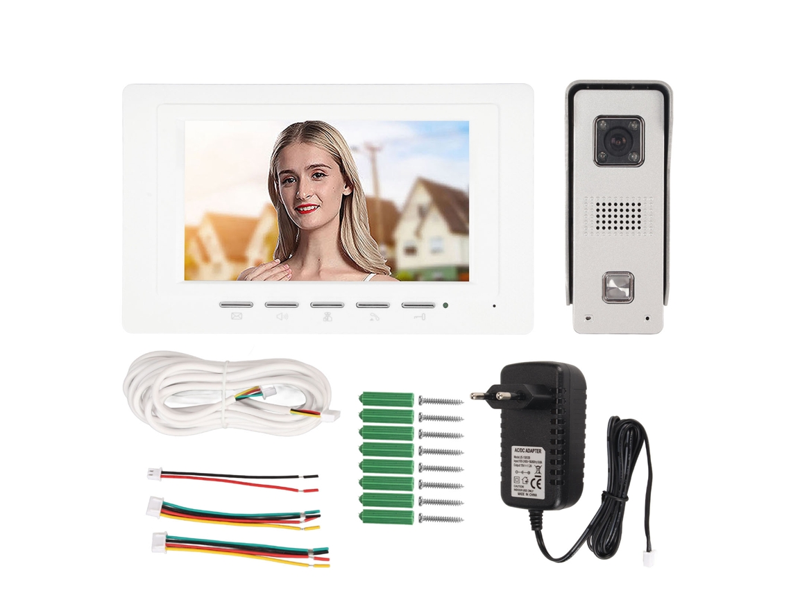 Sistema Interfone Portão com Tela Tft 7'' Visão Noturna e À Prova de Chuva