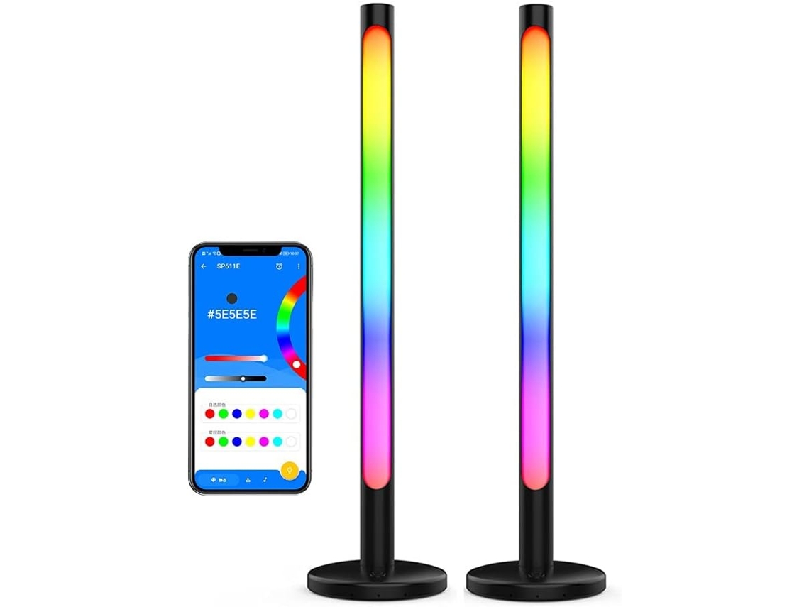 Luminária De Ambiente Inteligente Com Sincronização Música, 16 Milhões De Cores, Led Regulável, Luz Noturna Controlada