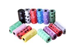 2026 10 Rolo de Sacos Degradáveis para Resíduos de Mascotas Cães Gatos 15 Unidades por Rolo 26x31cm