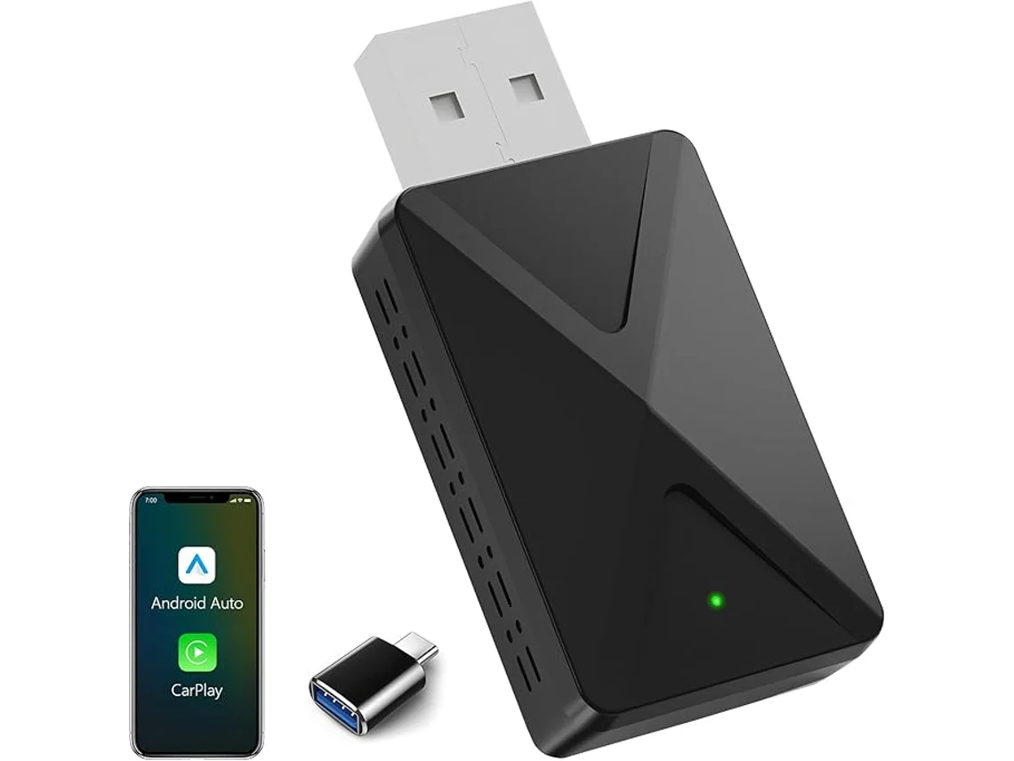 Adaptador Sem Fios 2 Em 1 Para Apple Carplay E Android Auto, Ligação Rápida E Sem Atrasos