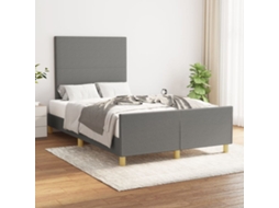 Vidaxl Estrutura De Cama Sem Colchão 120x200 Cm Tecido Cinzento-escuro