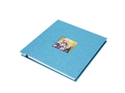 2026 Store álbum de Fotos de Lino Adhesivo Diy Scrapbook para Regalos de Aniversario San Valentín Azul Claro 27x28cm