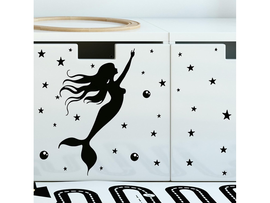 Adesivos de parede Jm Life Bubble Mermaid para banheiro, lavabo, portas e janelas de vidro, decoração de casa