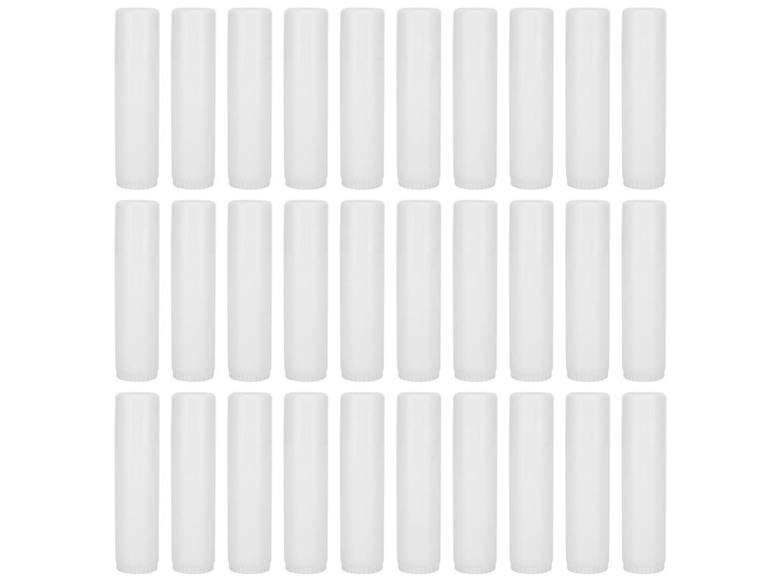 30 unidades de tubos vazios reutilizáveis para protetor labial.