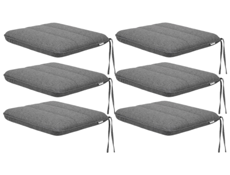 Almofada de Cadeira para Sala de Estar Cozinha Sala de Jantar Ou Jardim para Uso Interno e Externo 6 Peças 50X63Cm Unilateral Grafite SALES CORE