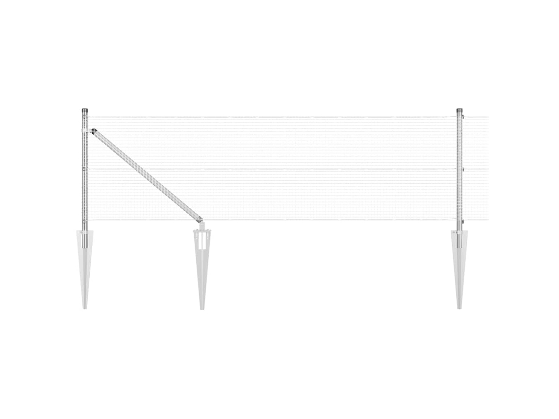 Conjunto 1 Painéis De Cerca Vidaxl Prateado Aço (10 X 0,8 M)