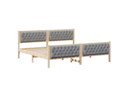 Estrutura da Cama com Cabeceira Cinzento Claro 200x200 cm MAISON EXCLUSIVE
