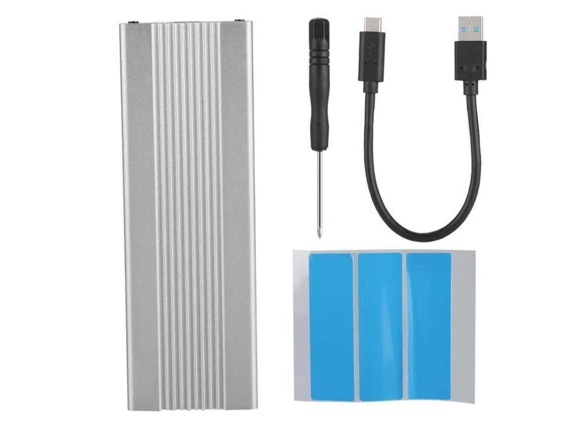 Usb3.1 para M.2 Disco Rígido Nvme Gabinete Ssd Ngff Pcie para Adaptador Tipo C Prata e Branco